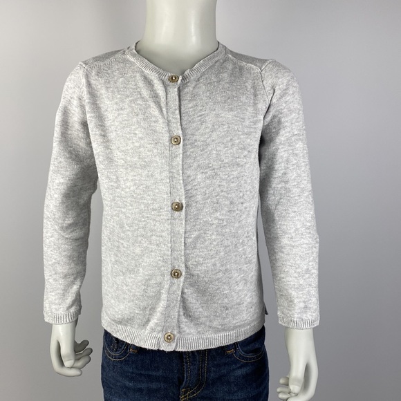 Zara Girl's Summer Collection Knitwear Basic Gray Cardigan size 3-4 T (104 cm) - Picture 4 of 8